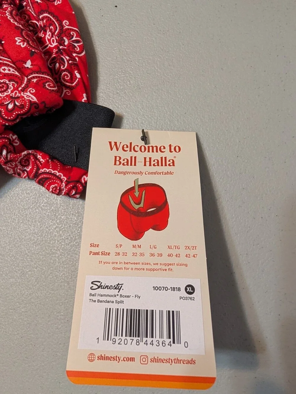 NWT Shinesty bandana ball hammock underwear, XL